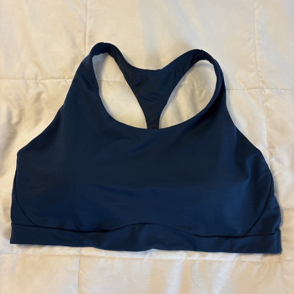Athleta Circuit Womens Racerback Sports Bra Teal Blue Large Padded Wireless